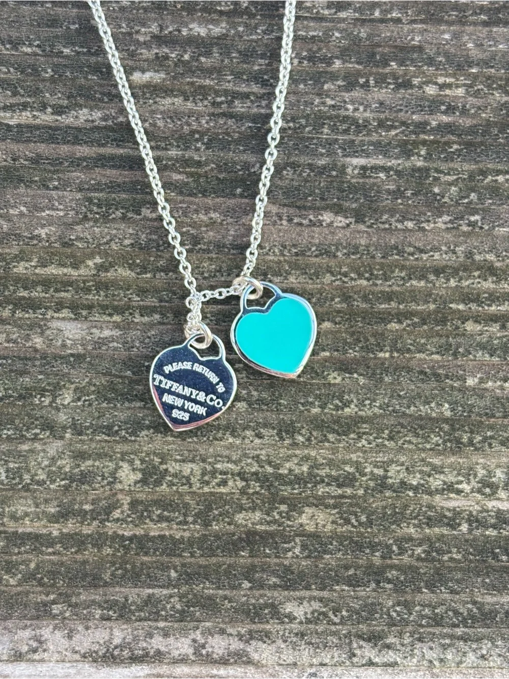 Tiffany & Co. Silver Chain with Turquoise Heart and Return Tag